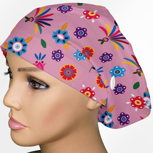 Cinco De Mayo Pink Euro Scrub Cap