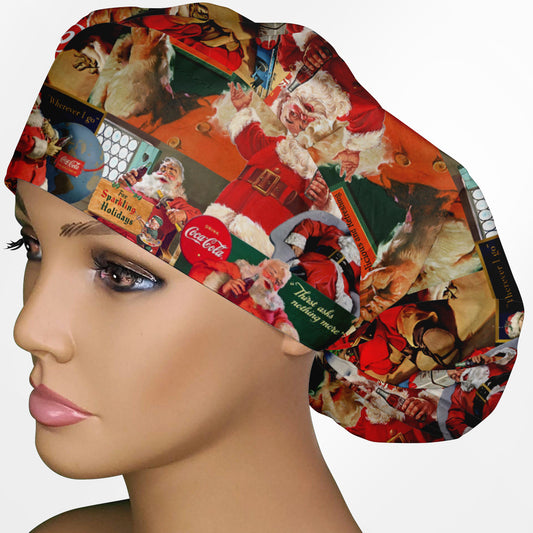 Classic Santa Bouffant Scrub Cap