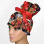 Classic Santa High Bun Ponytail Scrub Cap
