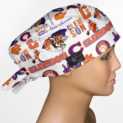Clemson Low-Tie Surgeon Scrub Cap