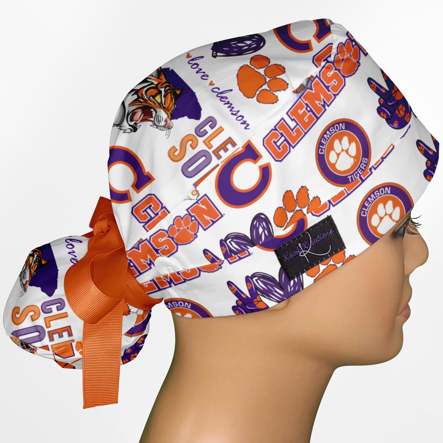Clemson Ponytail Scrub Cap