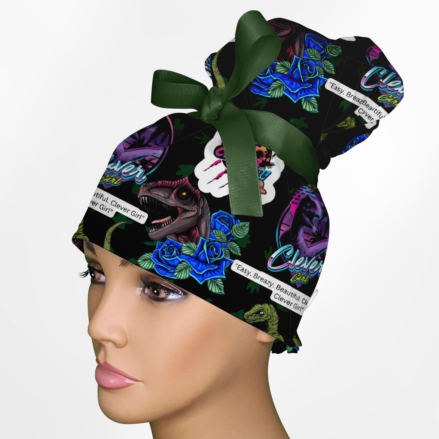 Clever Girl High Bun Ponytail Scrub Cap