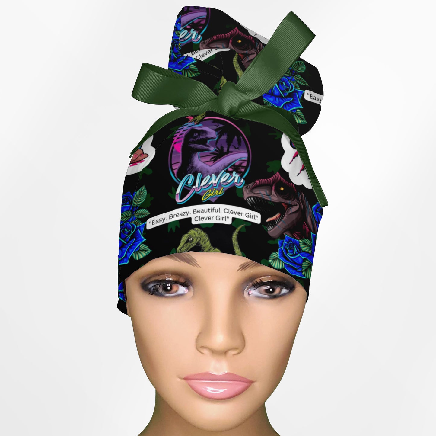 Clever Girl High Bun Ponytail Scrub Cap