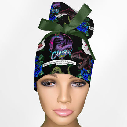 Clever Girl High Bun Ponytail Scrub Cap