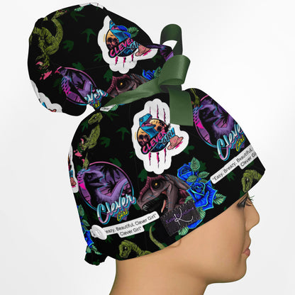 Clever Girl High Bun Ponytail Scrub Cap