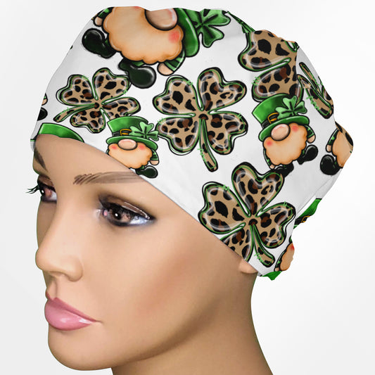 Clover Gnomes Low-Tie Surgeon Scrub Cap