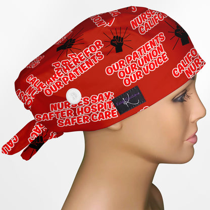 California Nurses Association Low-Tie Surgeon Scrub Cap