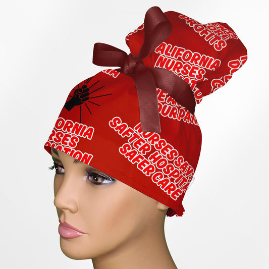 California Nurses Association High Bun Ponytail Scrub Cap