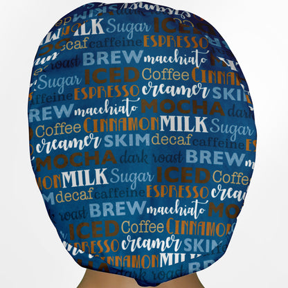Coffee Words Euro Scrub Cap
