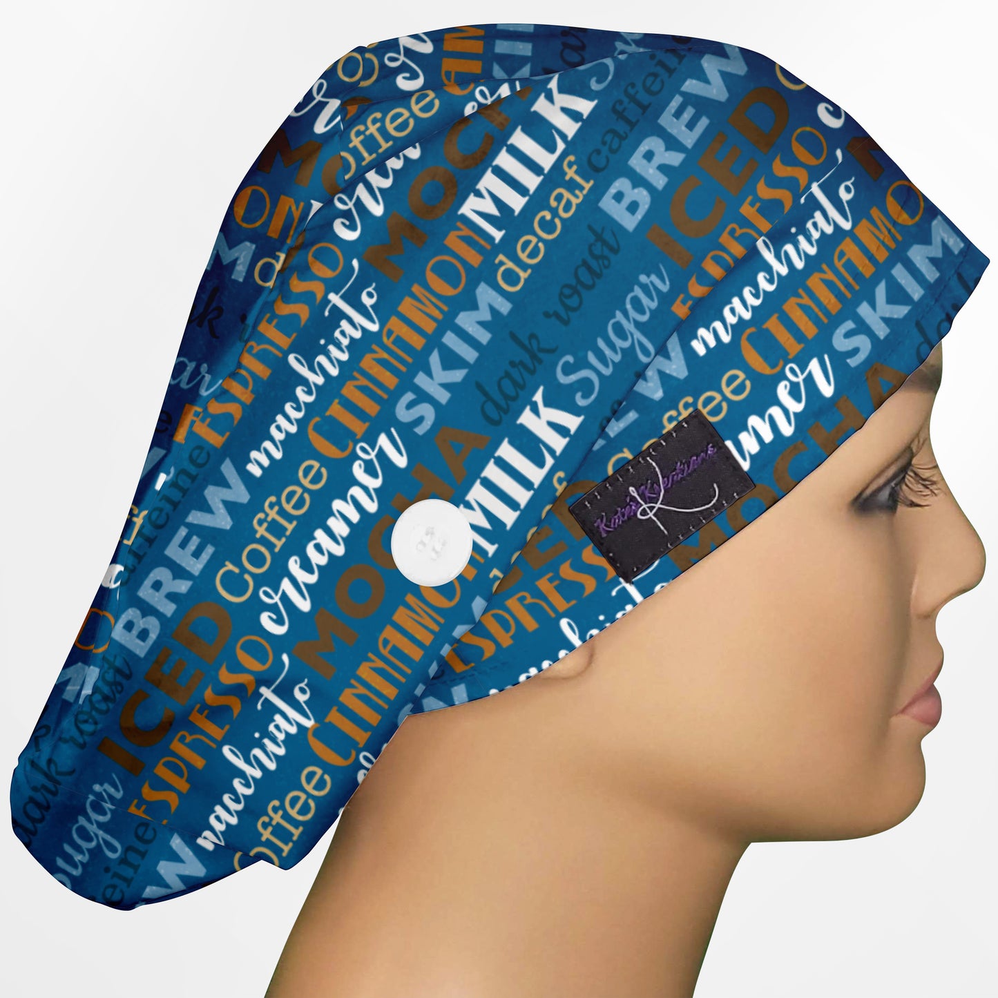 Coffee Words Euro Scrub Cap