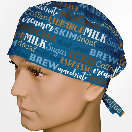 Coffee Words Surgeon Scrub Cap