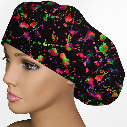 Color Splat Bouffant Scrub Cap