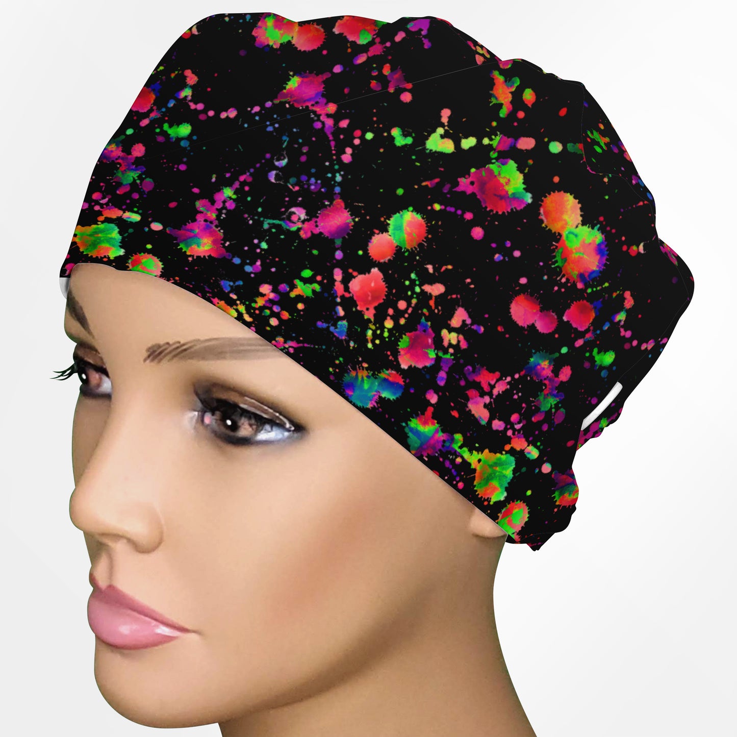 Color Splat Low-Tie Surgeon Scrub Cap