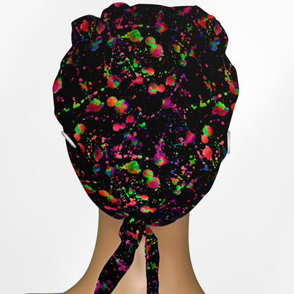 Color Splat Low-Tie Surgeon Scrub Cap