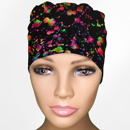 Color Splat Low-Tie Surgeon Scrub Cap