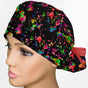 Color Splat Ponytail Scrub Cap
