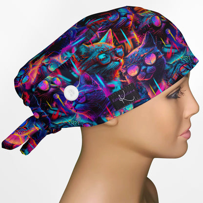 Cool Cat Low-Tie Surgeon Scrub Cap