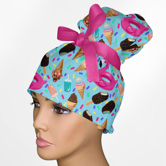 Cool Down Summer High Bun Ponytail Scrub Cap