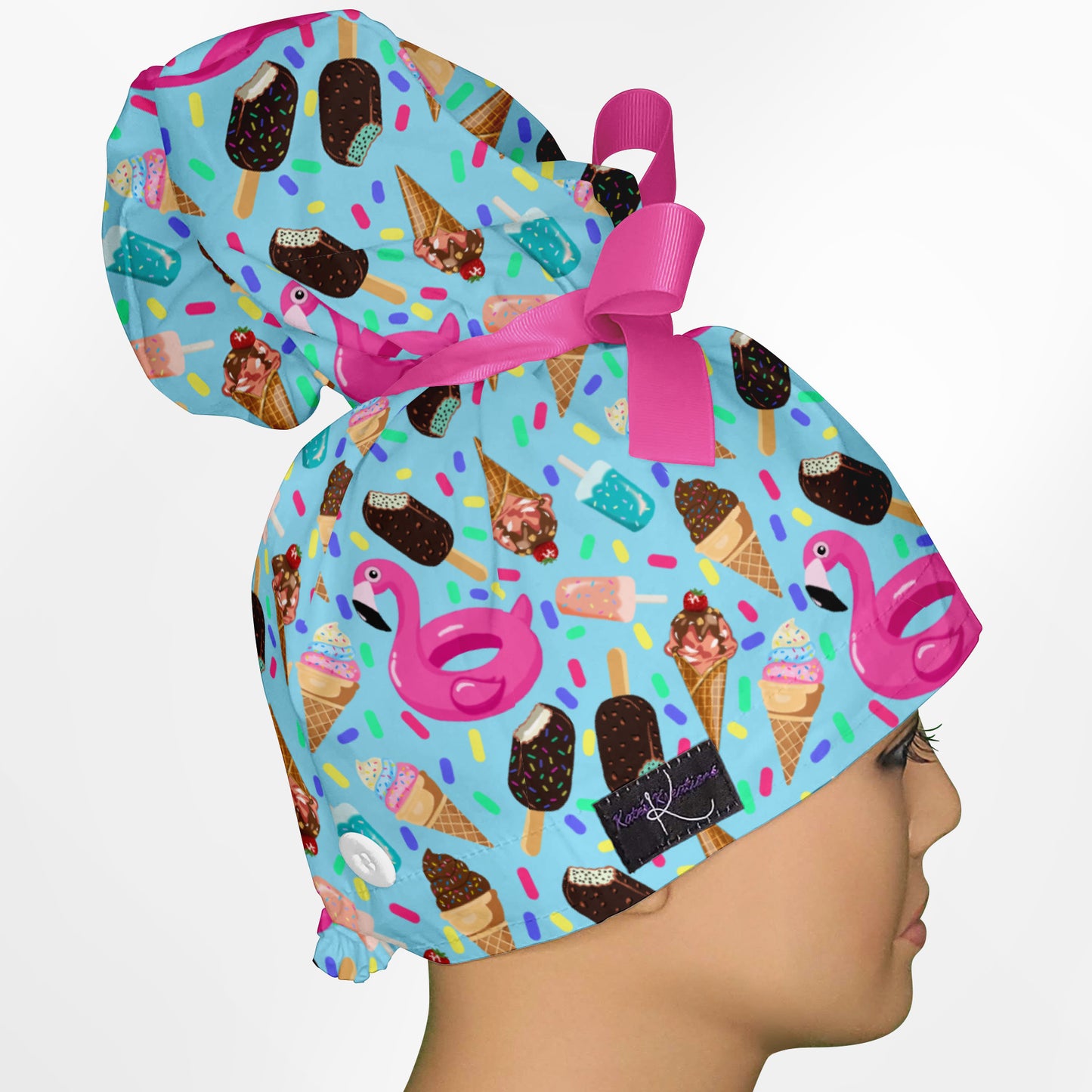 Cool Down Summer High Bun Ponytail Scrub Cap