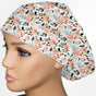 Coral Florals Euro Scrub Cap