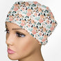 Coral Florals Low-Tie Surgeon Scrub Cap