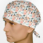Coral Florals Surgeon Scrub Cap