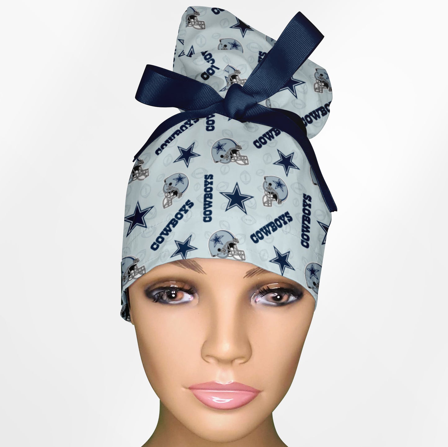 Cowboys Logo High Bun Ponytail Scrub Cap