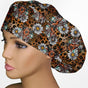 Cow Skull Leopard Bouffant Scrub Cap