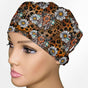 Cow Skull Leopard Low-Tie Surgeon Scrub Cap