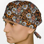 Cow Skull Leopard Surgeon Scrub Cap