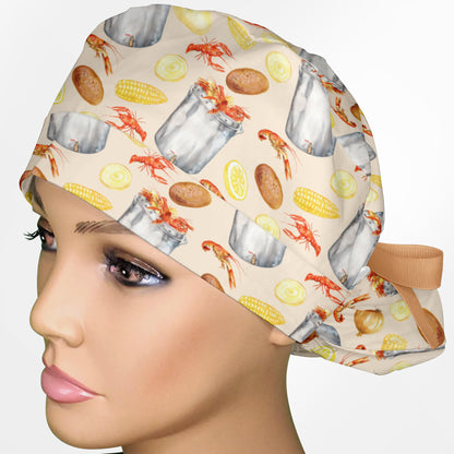 Craw Fish Ponytail Scrub Cap