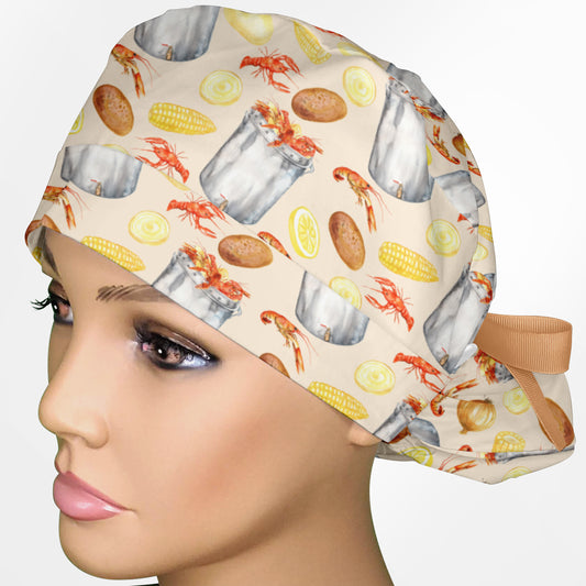 Craw Fish Ponytail Scrub Cap