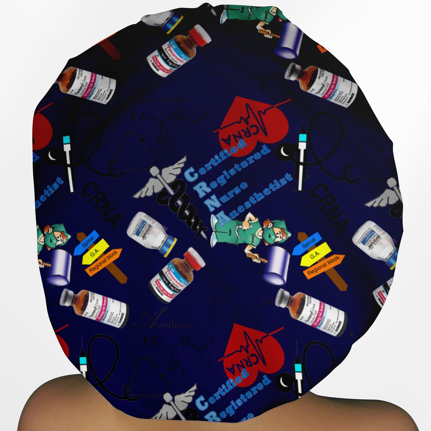 CRNA Bouffant Scrub Cap