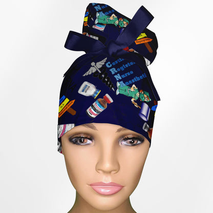 CRNA High Bun Ponytail Scrub Cap