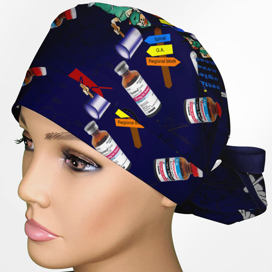 CRNA Ponytail Scrub Cap