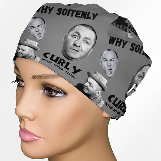 Curly Low-Tie Surgeon Scrub Cap