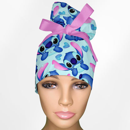 Cute Aloha High Bun Ponytail Scrub Cap