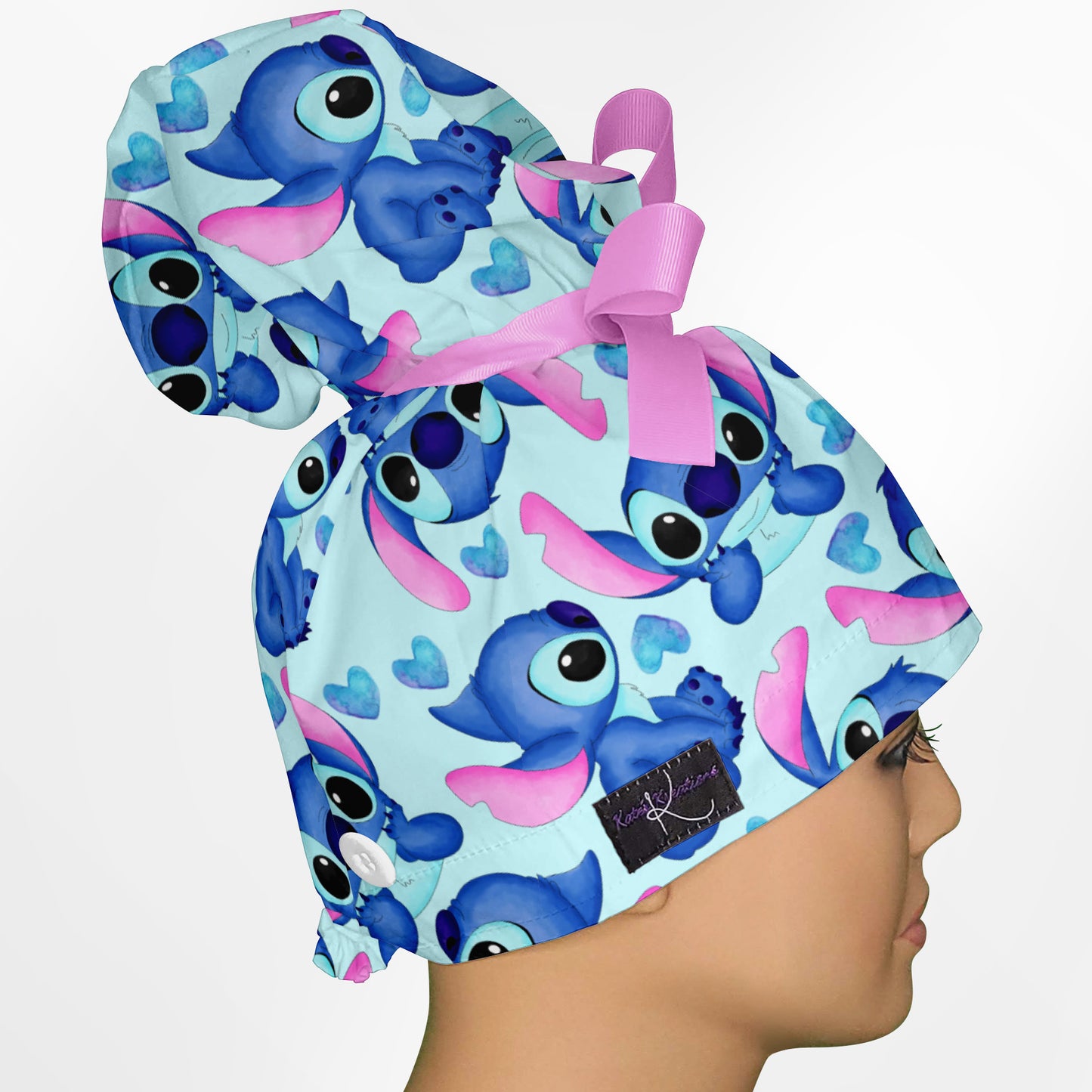 Cute Aloha High Bun Ponytail Scrub Cap