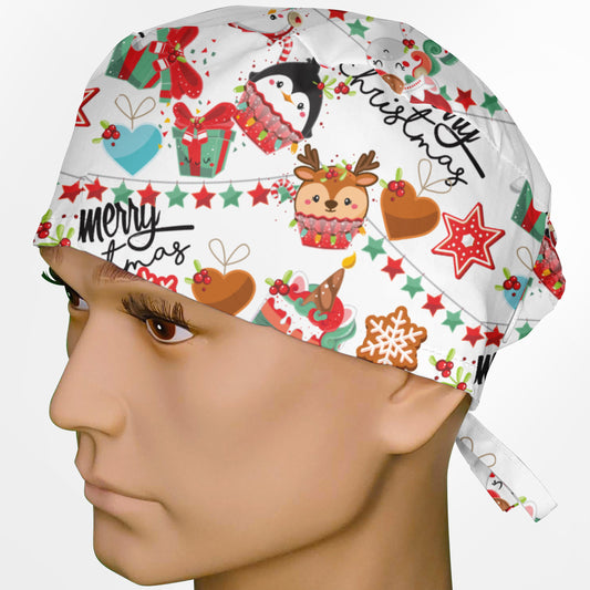 Cute Christmas Surgeon Scrub Cap