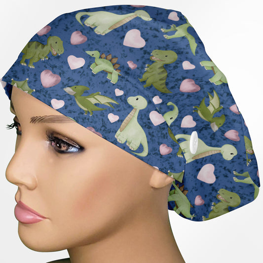 Cute Dino Euro Scrub Cap