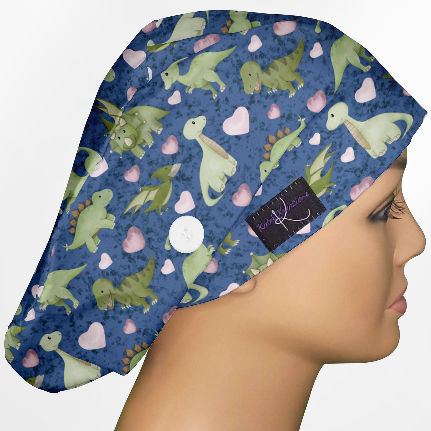 Cute Dino Euro Scrub Cap