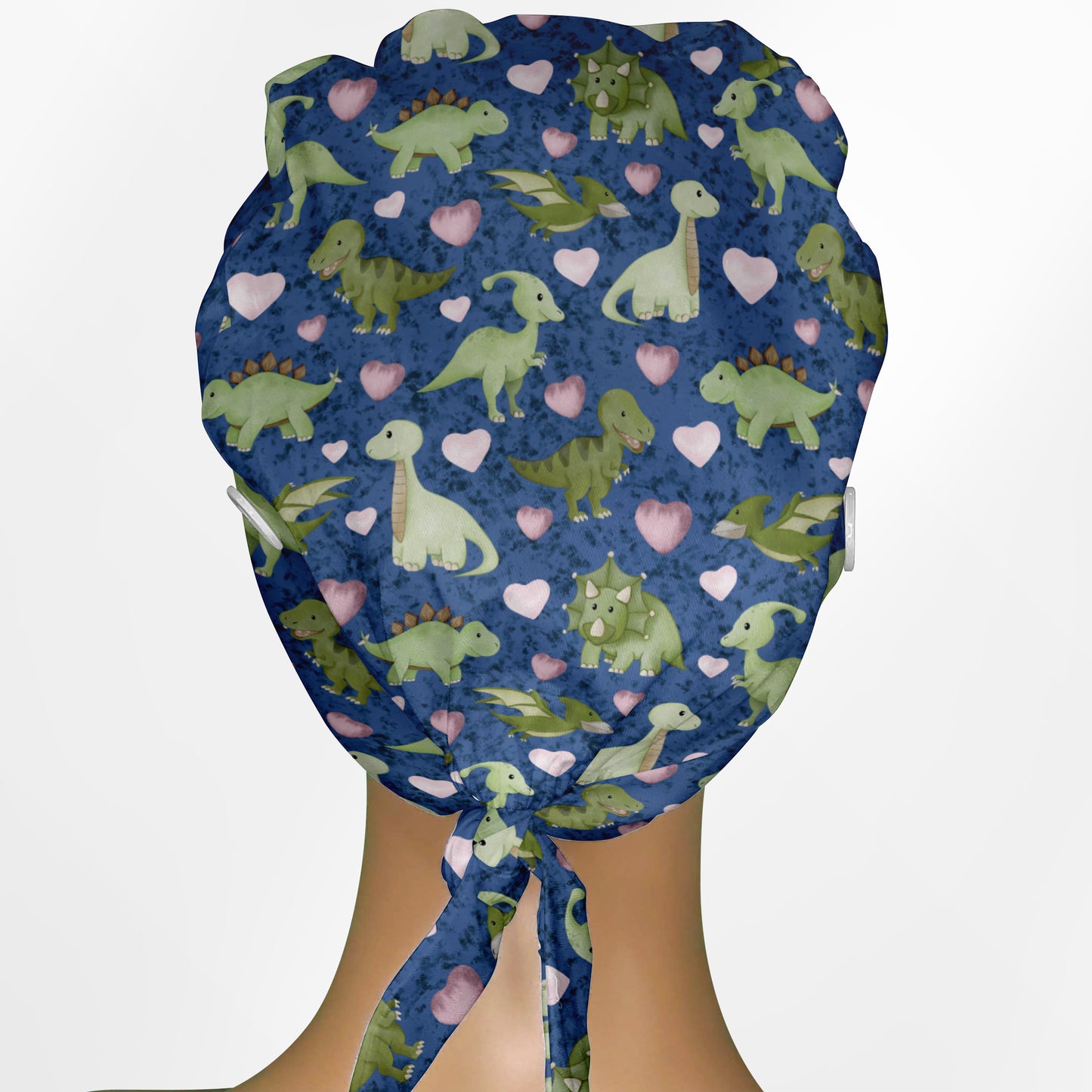 Cute Dino Low-Tie Surgeon Scrub Cap