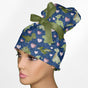 Cute Dino High Bun Ponytail Scrub Cap