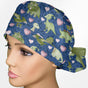 Cute Dino Ponytail Scrub Cap