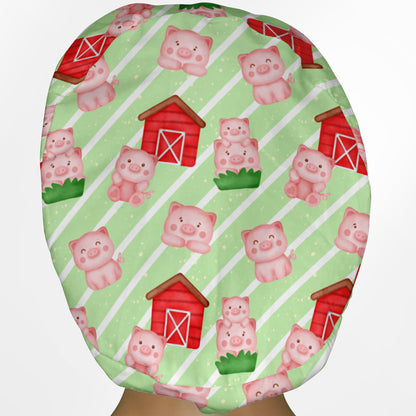 Cute Farm Piggies Euro Scrub Cap