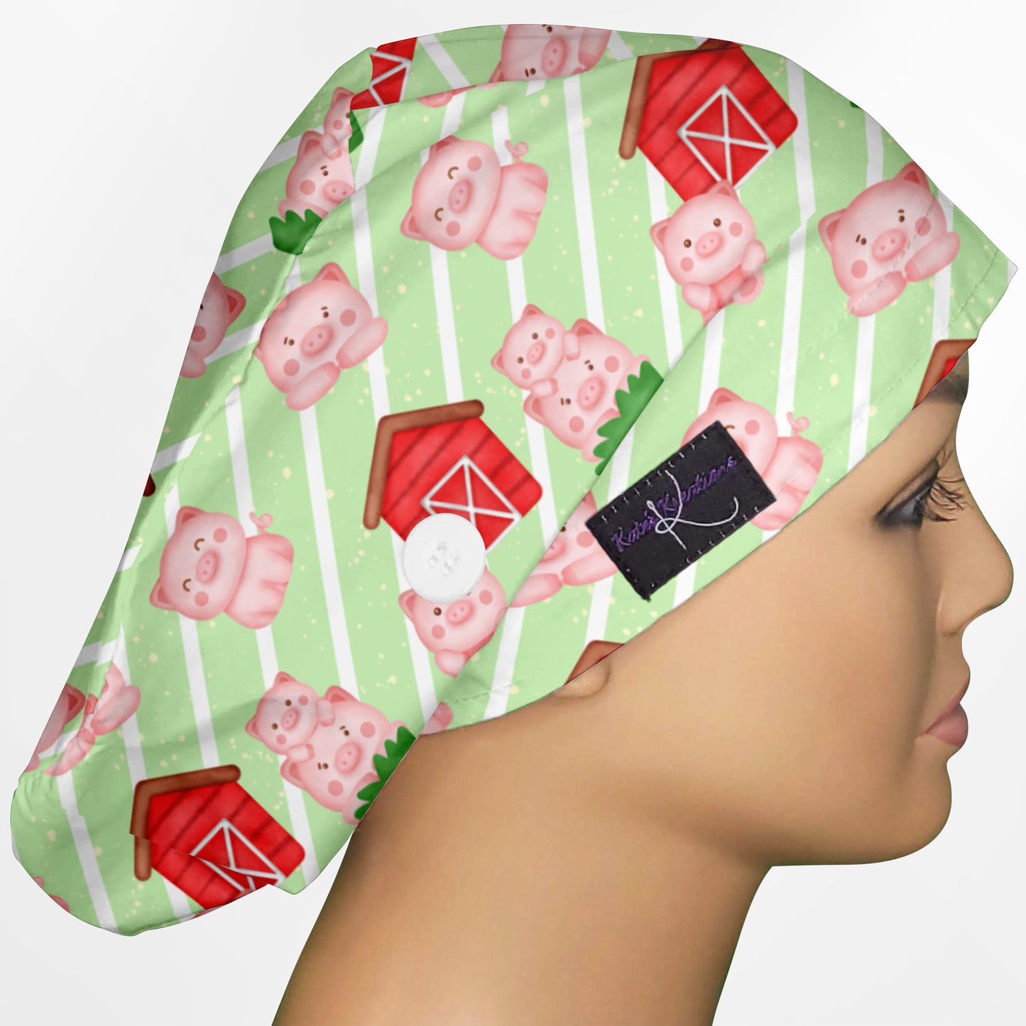 Cute Farm Piggies Euro Scrub Cap