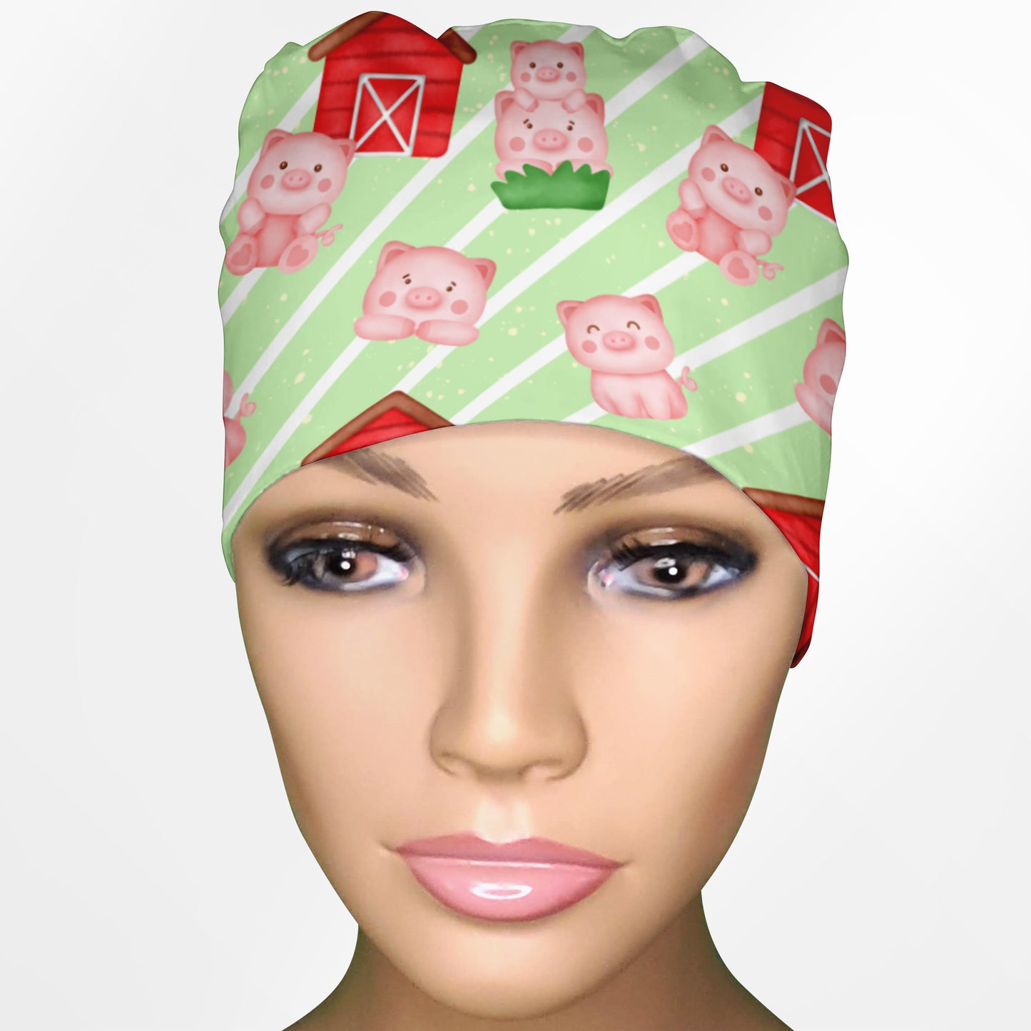 Cute Farm Piggies Low-Tie Surgeon Scrub Cap