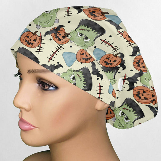 Cute Frankenstein Euro Scrub Cap