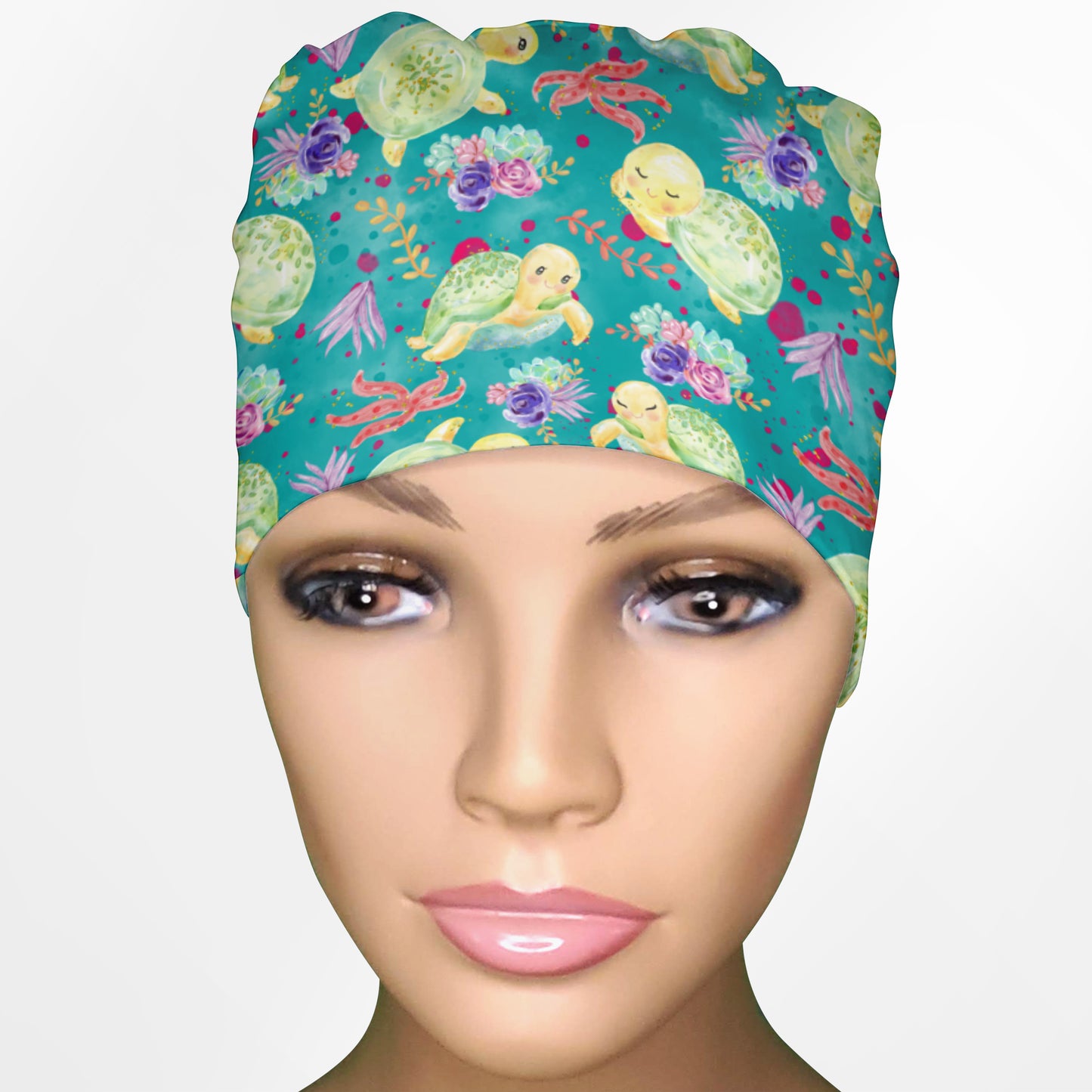 Cute Sea Turtle Low-Tie Surgeon Scrub Cap