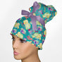 Cute Sea Turtle High Bun Ponytail Scrub Cap